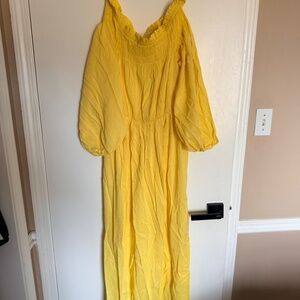 Women's Off the Shoulder Yellow Summer Dress H&M